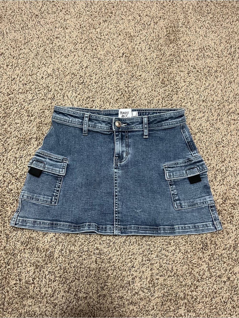 Princess Polly Blue Denim Cargo Mini Skirt